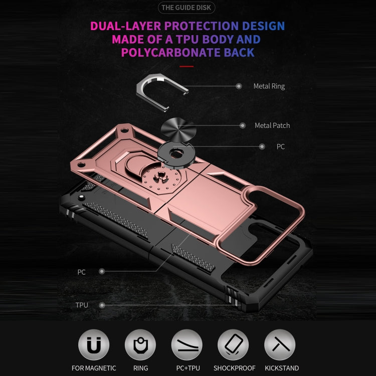 For Samsung Galaxy Z Flip3 5G Folding Shockproof TPU + PC Protective Case with 360 Degree Rotating Holder