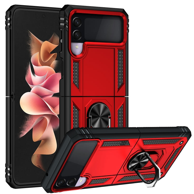 For Samsung Galaxy Z Flip3 5G Folding Shockproof TPU + PC Protective Case with 360 Degree Rotating Holder