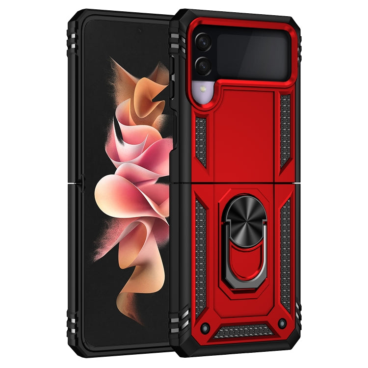 For Samsung Galaxy Z Flip3 5G Folding Shockproof TPU + PC Protective Case with 360 Degree Rotating Holder