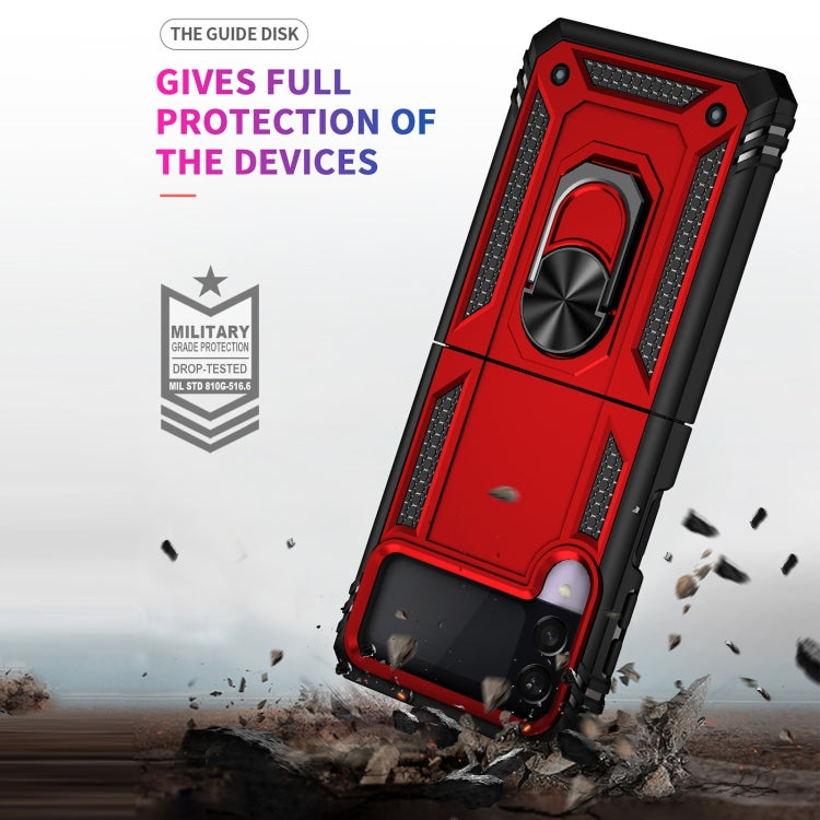 For Samsung Galaxy Z Flip3 5G Folding Shockproof TPU + PC Protective Case with 360 Degree Rotating Holder