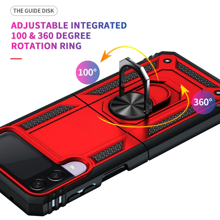 For Samsung Galaxy Z Flip3 5G Folding Shockproof TPU + PC Protective Case with 360 Degree Rotating Holder