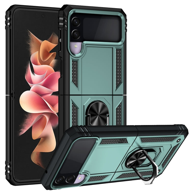 For Samsung Galaxy Z Flip3 5G Folding Shockproof TPU + PC Protective Case with 360 Degree Rotating Holder