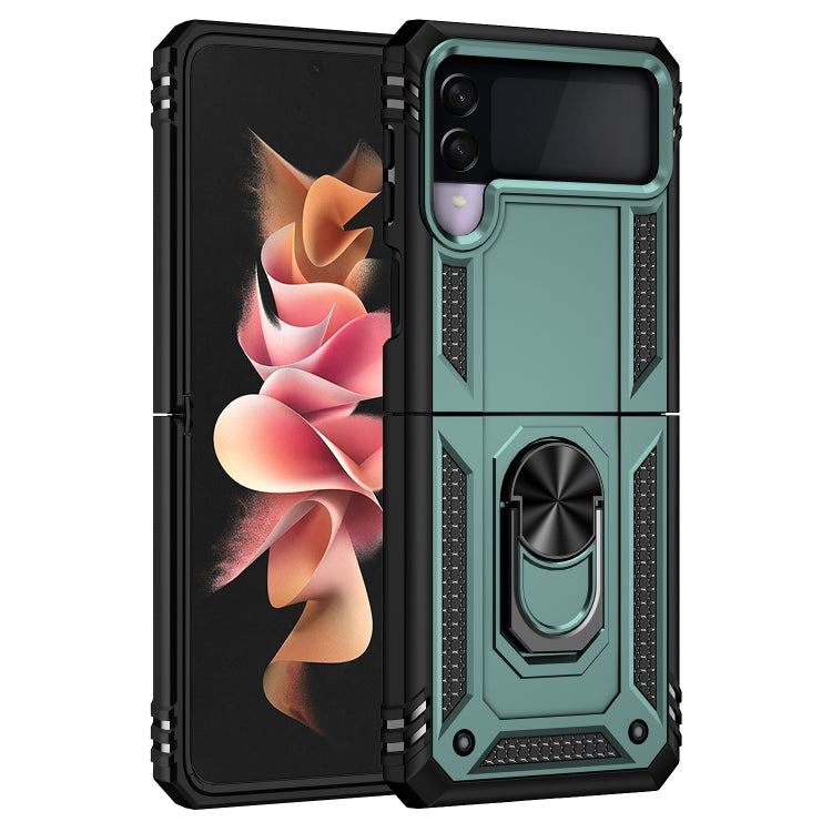 For Samsung Galaxy Z Flip3 5G Folding Shockproof TPU + PC Protective Case with 360 Degree Rotating Holder