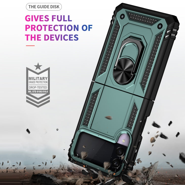 For Samsung Galaxy Z Flip3 5G Folding Shockproof TPU + PC Protective Case with 360 Degree Rotating Holder