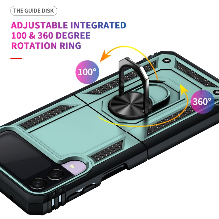 For Samsung Galaxy Z Flip3 5G Folding Shockproof TPU + PC Protective Case with 360 Degree Rotating Holder