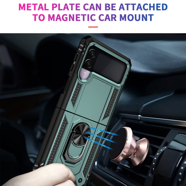 For Samsung Galaxy Z Flip3 5G Folding Shockproof TPU + PC Protective Case with 360 Degree Rotating Holder