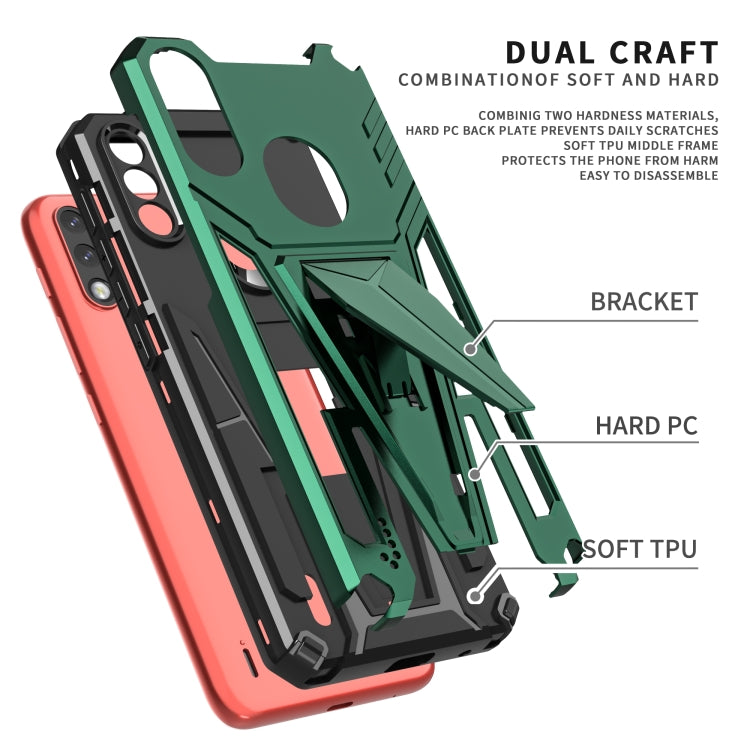For Motorola Moto G / E7 Power 2021 Super V Armor PC + TPU Shockproof Case with Invisible Holder