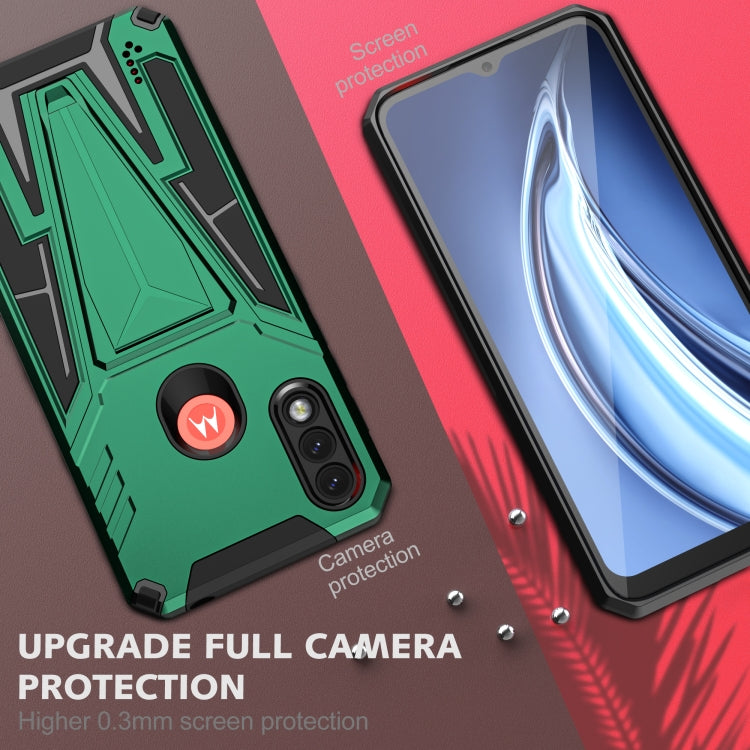 For Motorola Moto G / E7 Power 2021 Super V Armor PC + TPU Shockproof Case with Invisible Holder
