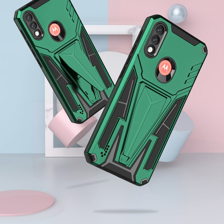 For Motorola Moto G / E7 Power 2021 Super V Armor PC + TPU Shockproof Case with Invisible Holder