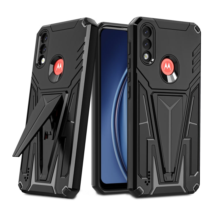 For Motorola Moto G / E7 Power 2021 Super V Armor PC + TPU Shockproof Case with Invisible Holder