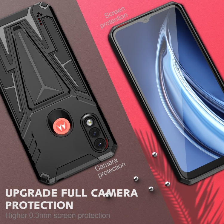 For Motorola Moto G / E7 Power 2021 Super V Armor PC + TPU Shockproof Case with Invisible Holder