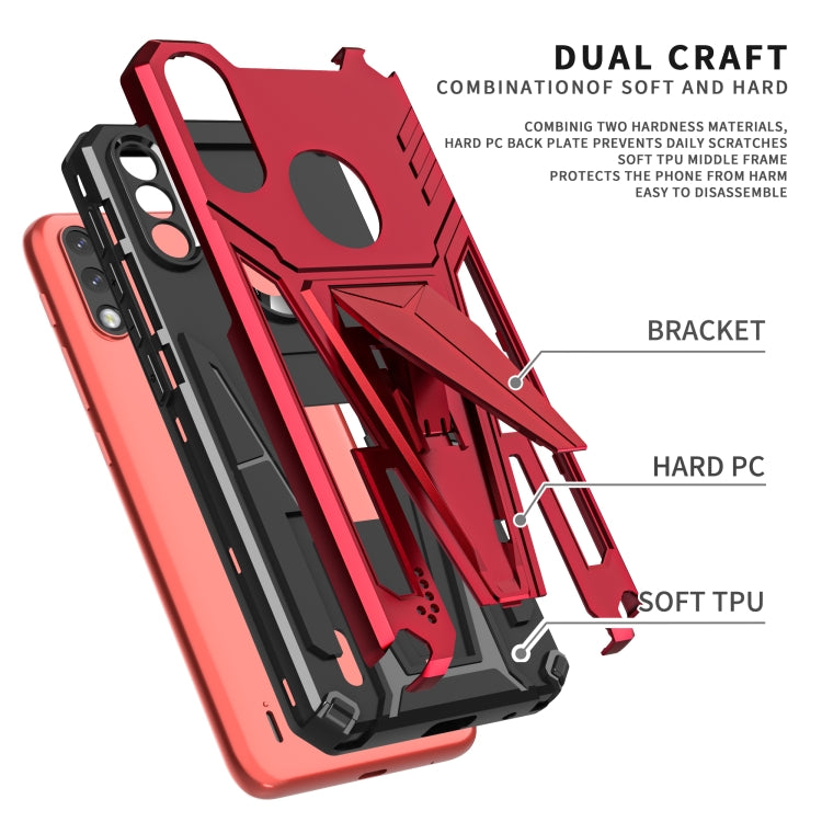 For Motorola Moto G / E7 Power 2021 Super V Armor PC + TPU Shockproof Case with Invisible Holder