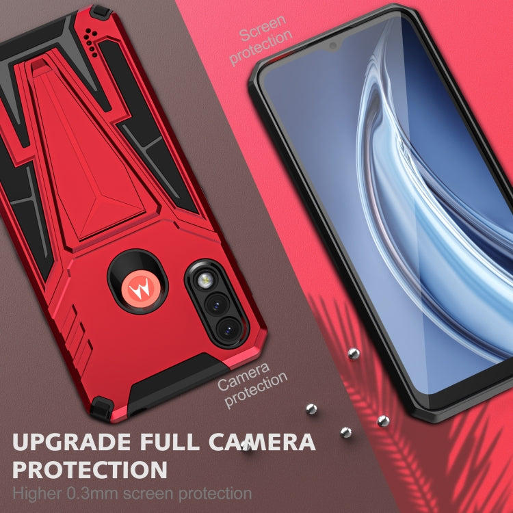 For Motorola Moto G / E7 Power 2021 Super V Armor PC + TPU Shockproof Case with Invisible Holder