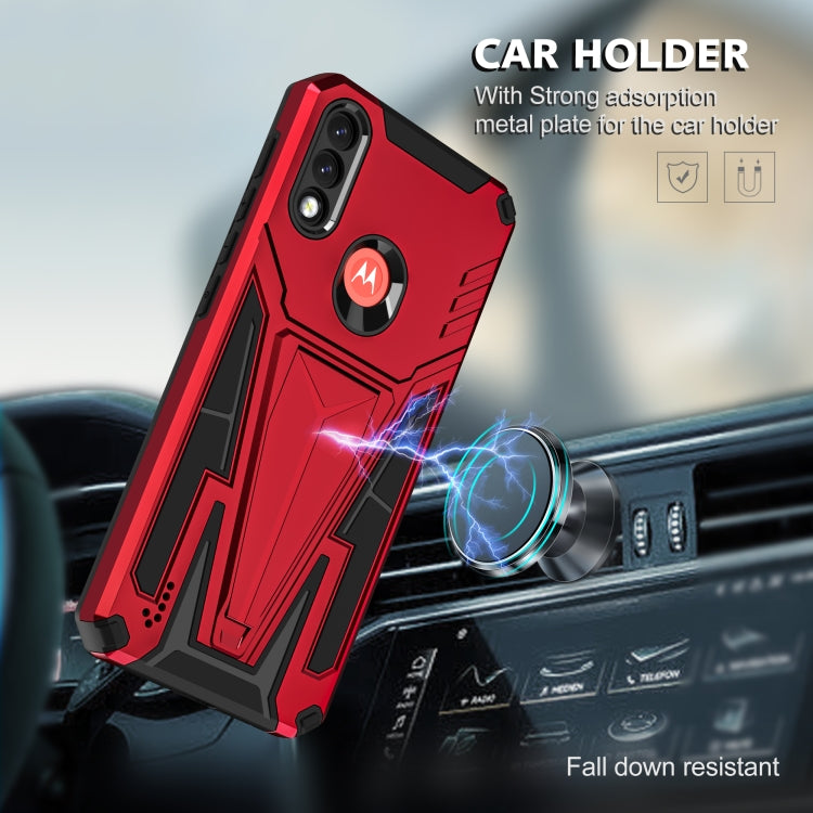 For Motorola Moto G / E7 Power 2021 Super V Armor PC + TPU Shockproof Case with Invisible Holder