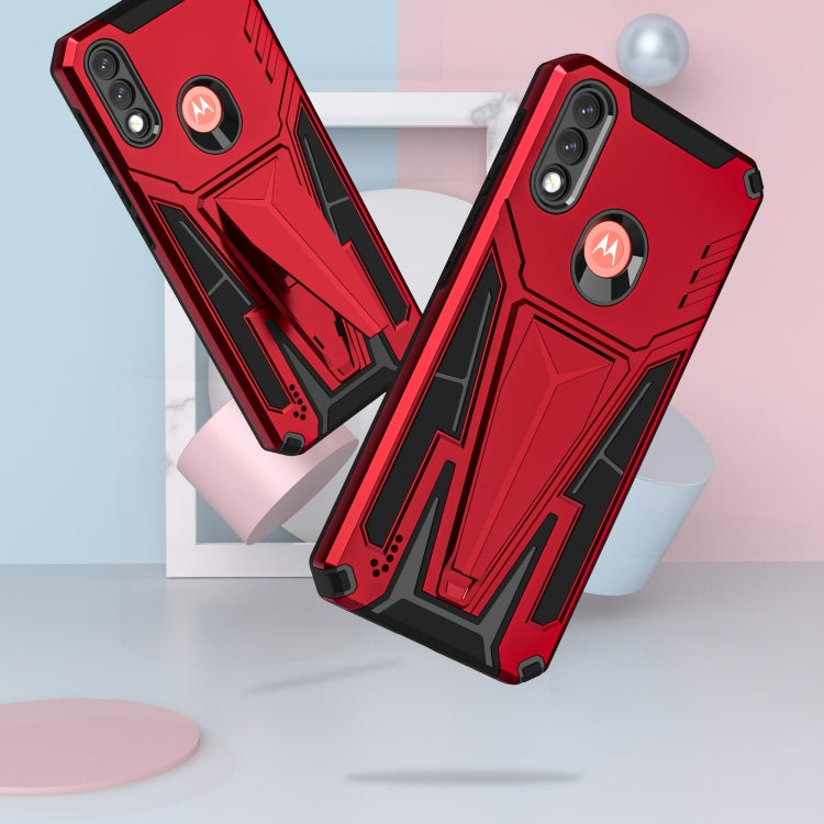 For Motorola Moto G / E7 Power 2021 Super V Armor PC + TPU Shockproof Case with Invisible Holder