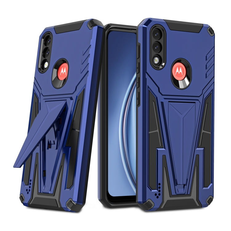For Motorola Moto G / E7 Power 2021 Super V Armor PC + TPU Shockproof Case with Invisible Holder