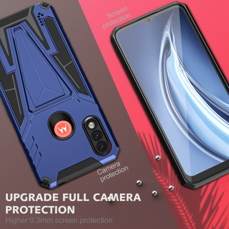 For Motorola Moto G / E7 Power 2021 Super V Armor PC + TPU Shockproof Case with Invisible Holder