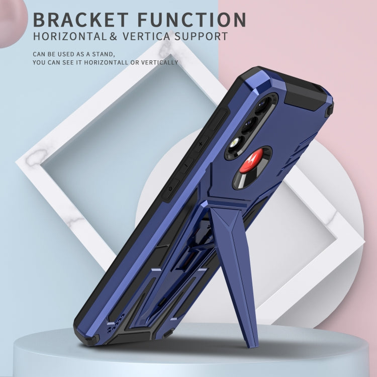 For Motorola Moto G / E7 Power 2021 Super V Armor PC + TPU Shockproof Case with Invisible Holder