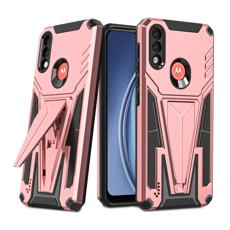 For Motorola Moto G / E7 Power 2021 Super V Armor PC + TPU Shockproof Case with Invisible Holder