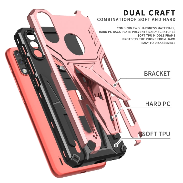 For Motorola Moto G / E7 Power 2021 Super V Armor PC + TPU Shockproof Case with Invisible Holder