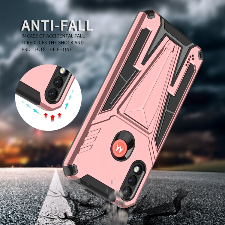 For Motorola Moto G / E7 Power 2021 Super V Armor PC + TPU Shockproof Case with Invisible Holder
