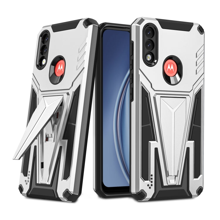For Motorola Moto G / E7 Power 2021 Super V Armor PC + TPU Shockproof Case with Invisible Holder