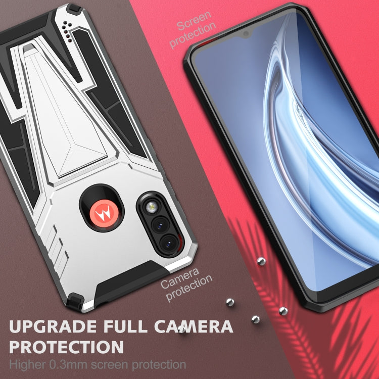 For Motorola Moto G / E7 Power 2021 Super V Armor PC + TPU Shockproof Case with Invisible Holder