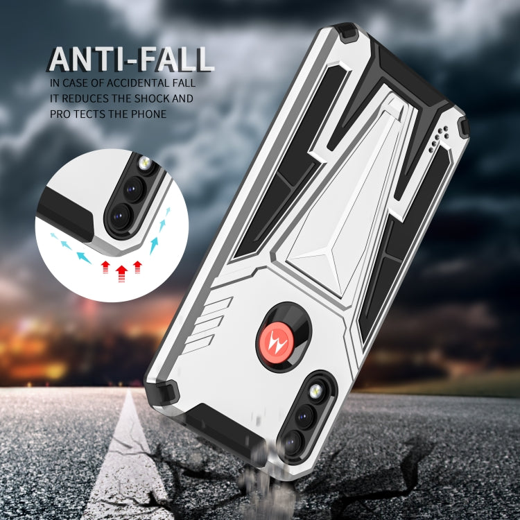 For Motorola Moto G / E7 Power 2021 Super V Armor PC + TPU Shockproof Case with Invisible Holder