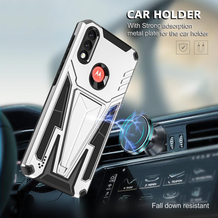 For Motorola Moto G / E7 Power 2021 Super V Armor PC + TPU Shockproof Case with Invisible Holder