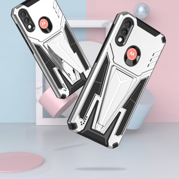 For Motorola Moto G / E7 Power 2021 Super V Armor PC + TPU Shockproof Case with Invisible Holder