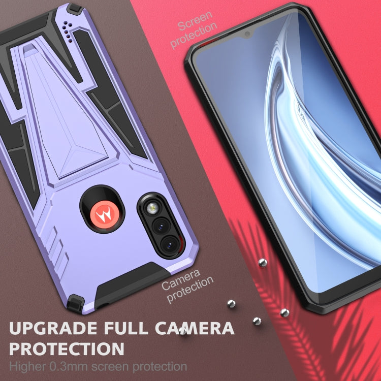 For Motorola Moto G / E7 Power 2021 Super V Armor PC + TPU Shockproof Case with Invisible Holder