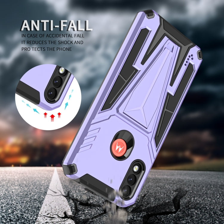 For Motorola Moto G / E7 Power 2021 Super V Armor PC + TPU Shockproof Case with Invisible Holder
