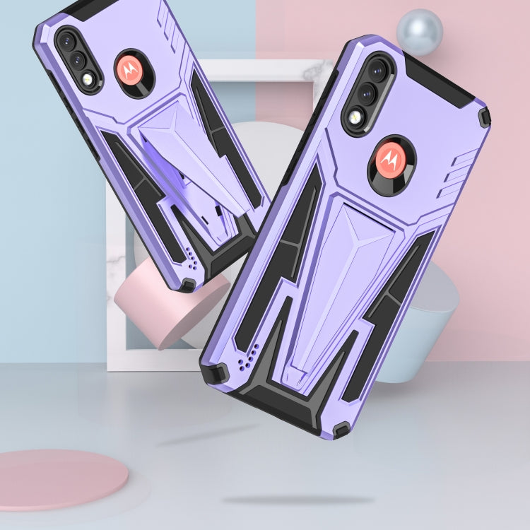 For Motorola Moto G / E7 Power 2021 Super V Armor PC + TPU Shockproof Case with Invisible Holder
