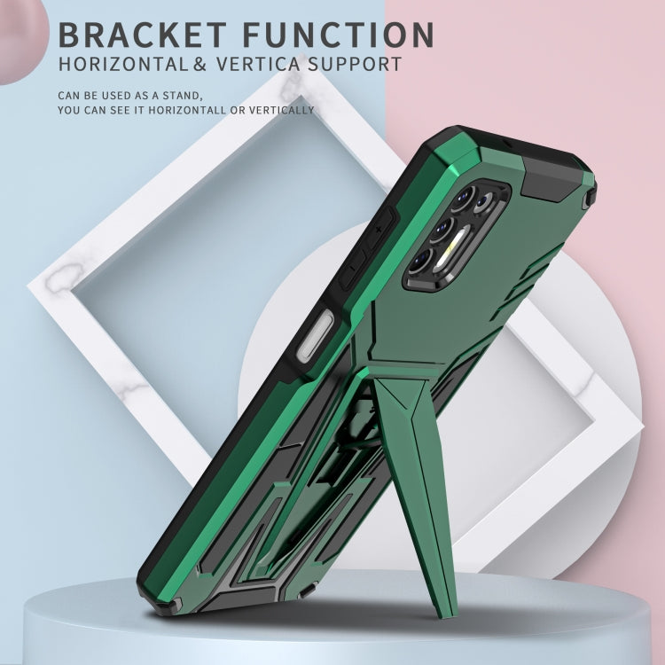 For Motorola Moto G Stylus 2021 Super V Armor PC + TPU Shockproof Case with Invisible Holder