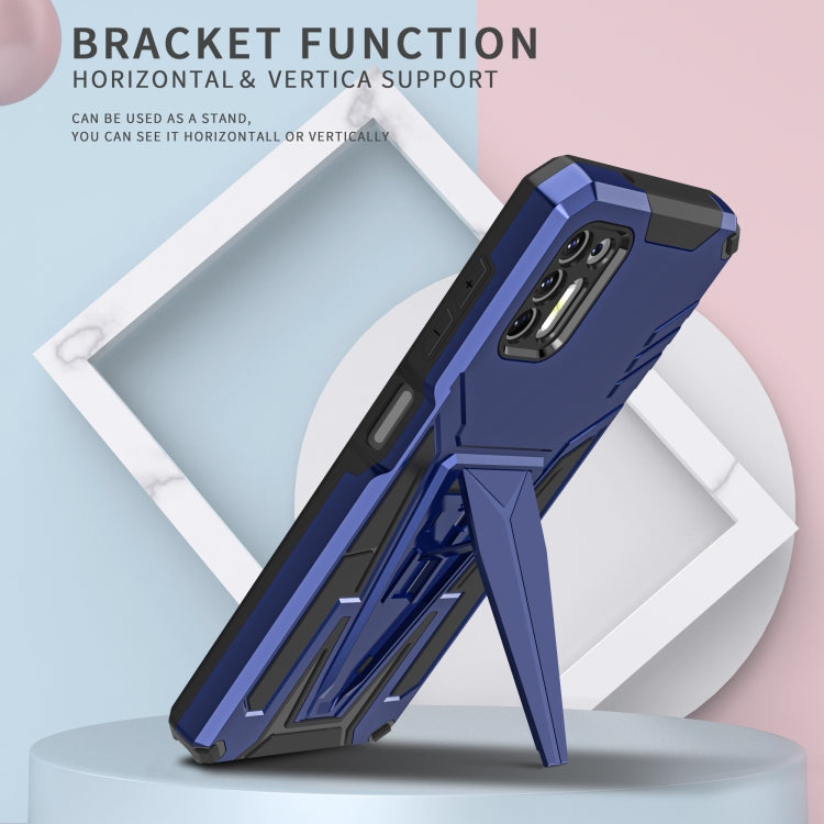 For Motorola Moto G Stylus 2021 Super V Armor PC + TPU Shockproof Case with Invisible Holder
