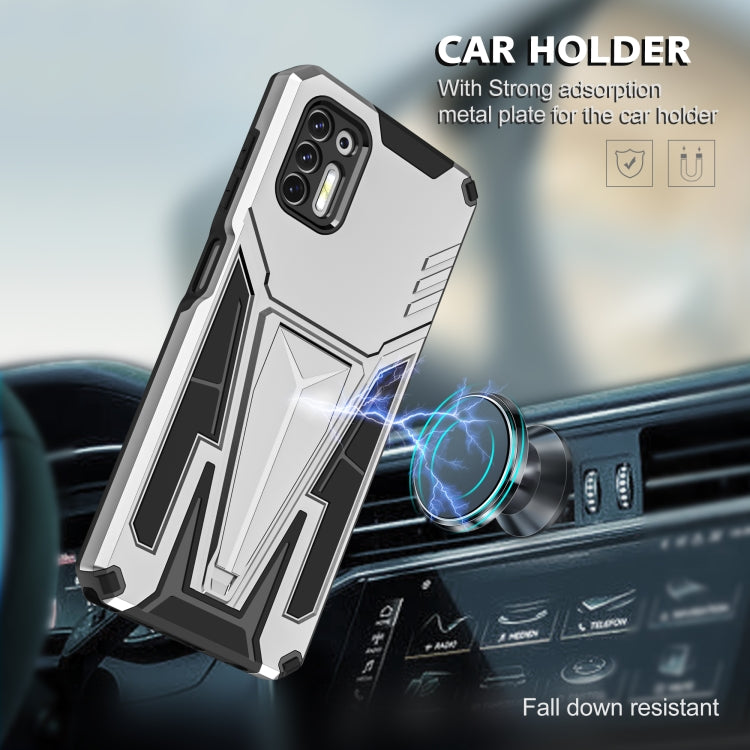 For Motorola Moto G Stylus 2021 Super V Armor PC + TPU Shockproof Case with Invisible Holder