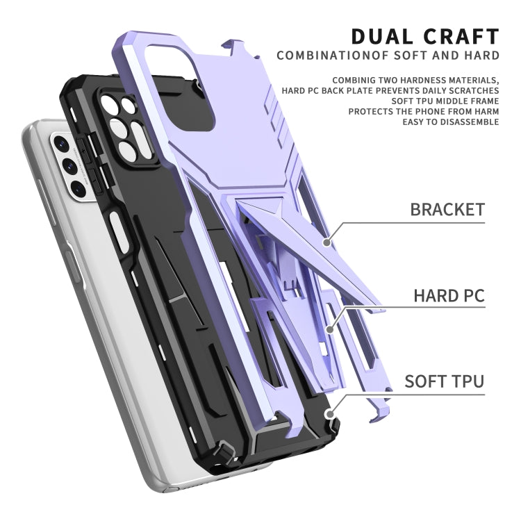 For Motorola Moto G Stylus 2021 Super V Armor PC + TPU Shockproof Case with Invisible Holder