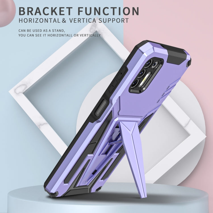 For Motorola Moto G Stylus 2021 Super V Armor PC + TPU Shockproof Case with Invisible Holder