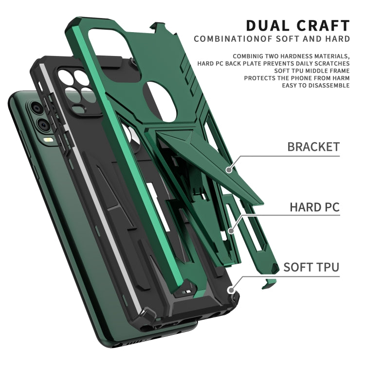 For Motorola Moto G Stylus 5G Super V Armor PC + TPU Shockproof Case with Invisible Holder