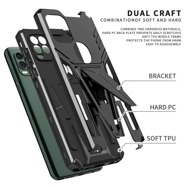 For Motorola Moto G Stylus 5G Super V Armor PC + TPU Shockproof Case with Invisible Holder