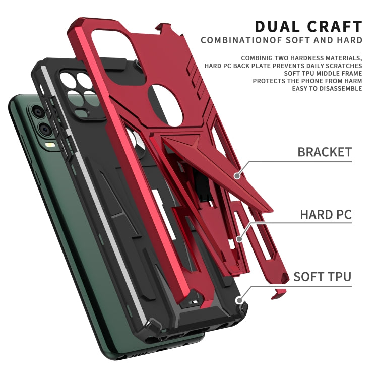 For Motorola Moto G Stylus 5G Super V Armor PC + TPU Shockproof Case with Invisible Holder