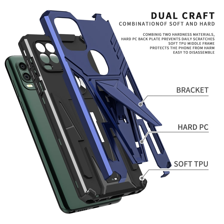 For Motorola Moto G Stylus 5G Super V Armor PC + TPU Shockproof Case with Invisible Holder