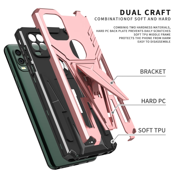 For Motorola Moto G Stylus 5G Super V Armor PC + TPU Shockproof Case with Invisible Holder