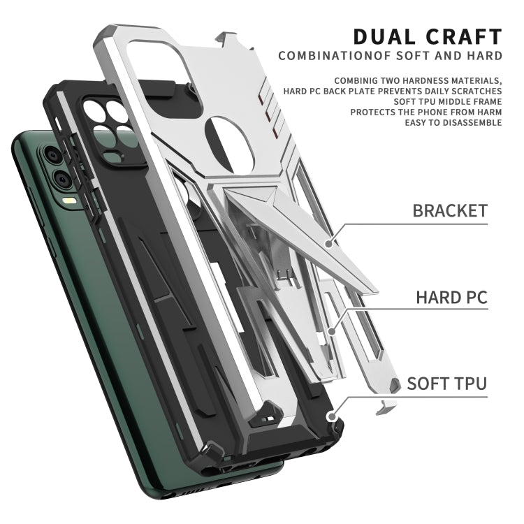 For Motorola Moto G Stylus 5G Super V Armor PC + TPU Shockproof Case with Invisible Holder