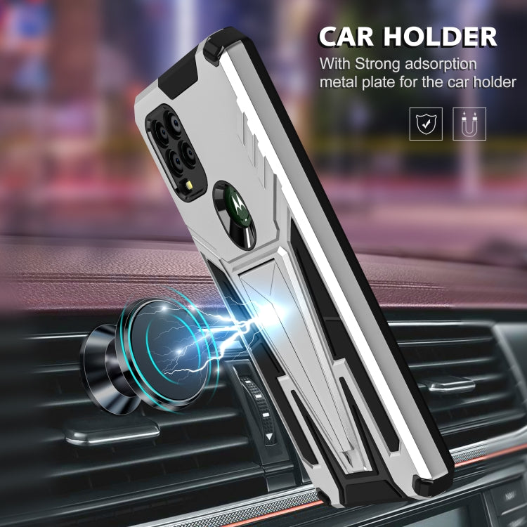 For Motorola Moto G Stylus 5G Super V Armor PC + TPU Shockproof Case with Invisible Holder