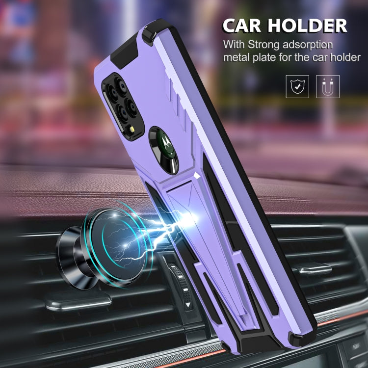 For Motorola Moto G Stylus 5G Super V Armor PC + TPU Shockproof Case with Invisible Holder