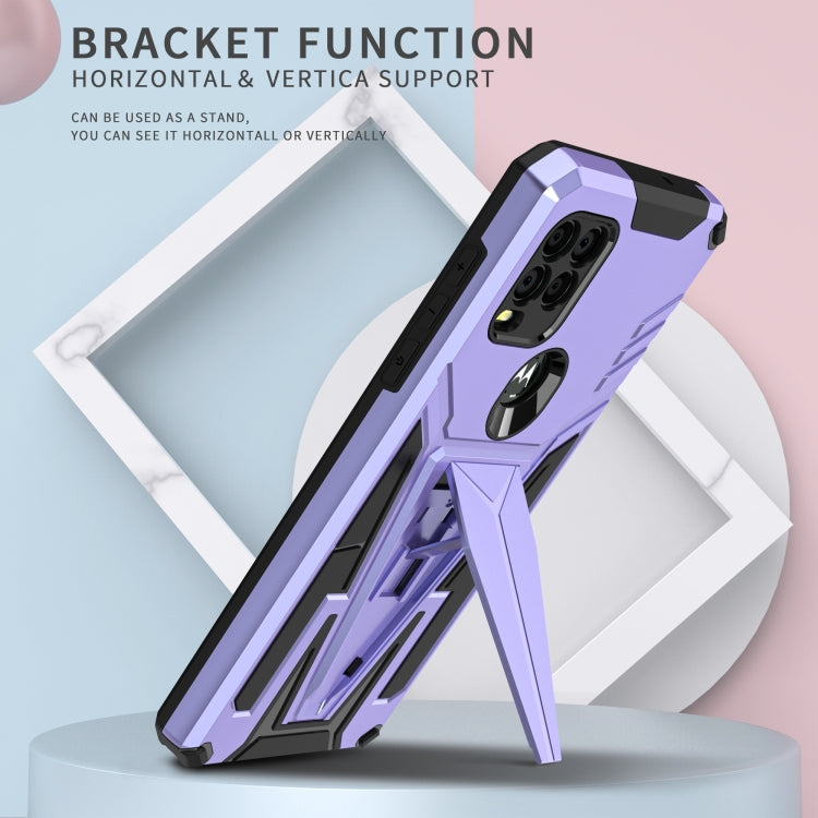 For Motorola Moto G Stylus 5G Super V Armor PC + TPU Shockproof Case with Invisible Holder