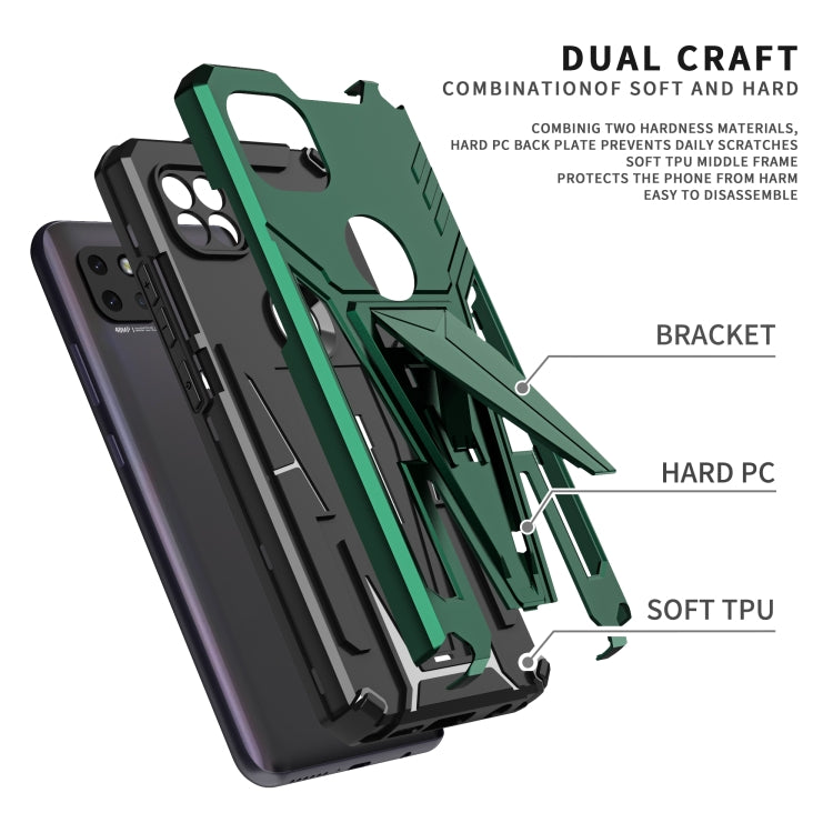 For Motorola One 5G Ace Super V Armor PC + TPU Shockproof Case with Invisible Holder