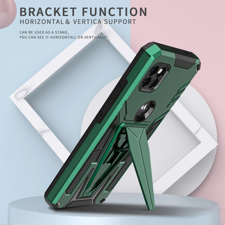 For Motorola One 5G Ace Super V Armor PC + TPU Shockproof Case with Invisible Holder