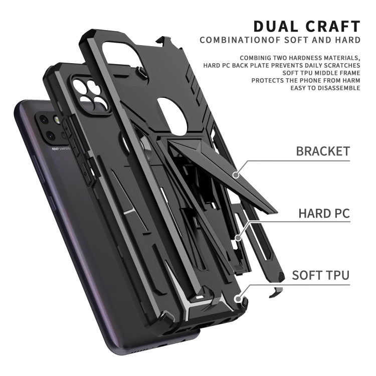 For Motorola One 5G Ace Super V Armor PC + TPU Shockproof Case with Invisible Holder